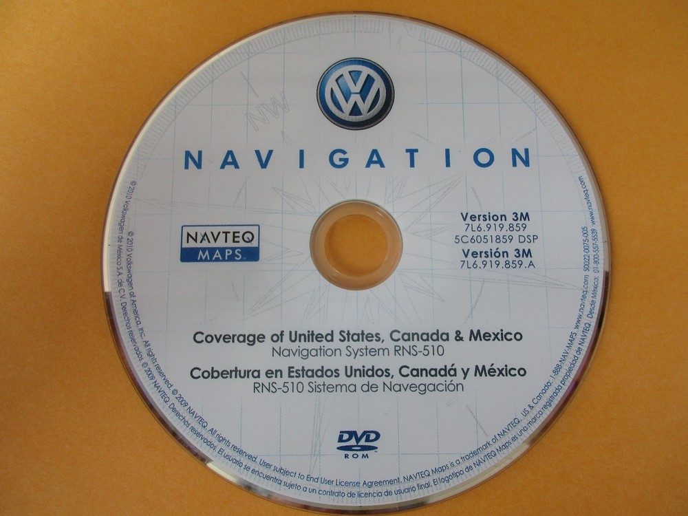 2009-2010 VOLKSWAGEN JETTA NAVIGATION DVD FOR SYSTEM RSN 510 VERSION 3M OEM🟠