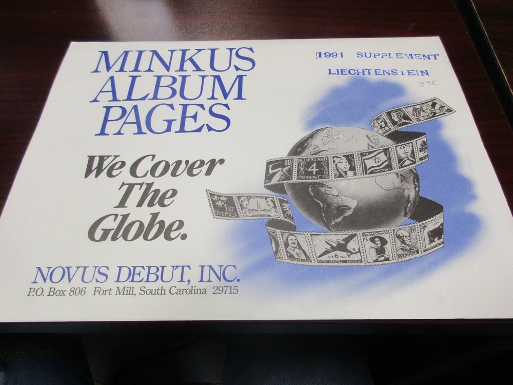 "MINKUS" ALBUM PAGES  1992  SUPPLEMENT LIECHTENSTEIN   W/FREE SHP.