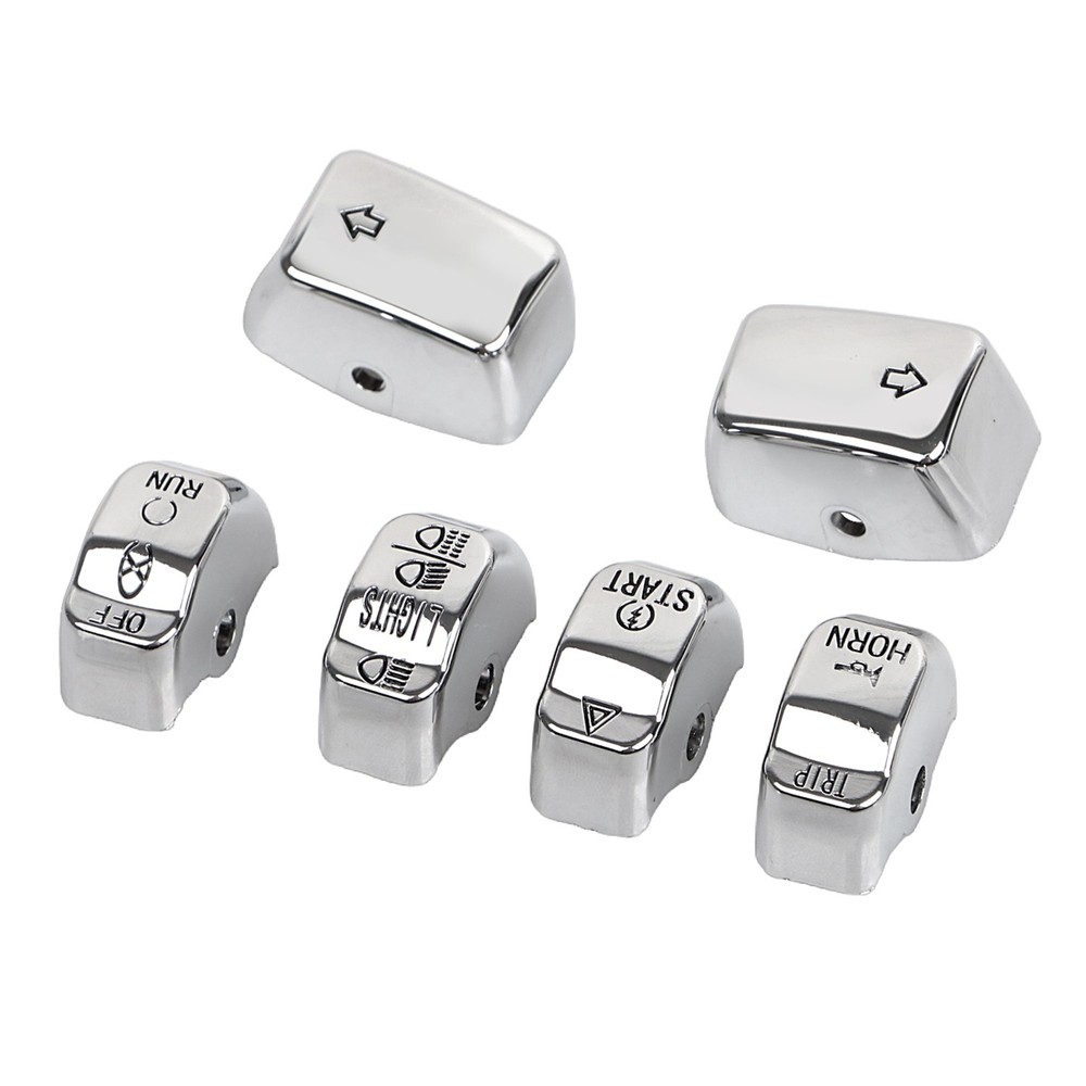 Chrome Hand Control Switch Housing Button Cap For Harley Dyna FXDF FXDLS Softail