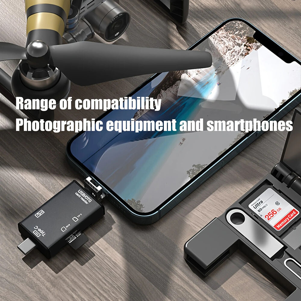 USB-A/C MMC Card Reader&Storage Box for TF/SD/Jump Clip/Ejection Pin/USB Dirver