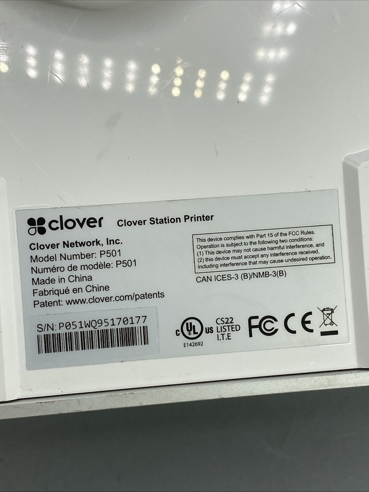 Clover Station P501 Receipt Printer – White – Tested & Working