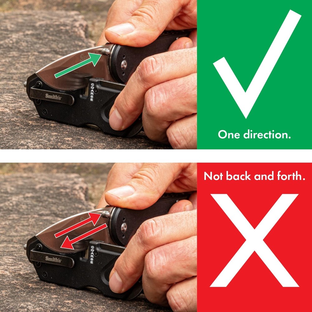 Smith’s 50979 Pocket Pal Tactical Knife Sharpener - Black - 2 Stage Sharpener...