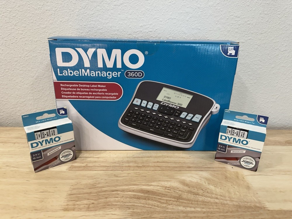 New Sealed DYMO LabelManager 360D Rechargeable Label Maker plus 2 Boxes Labels