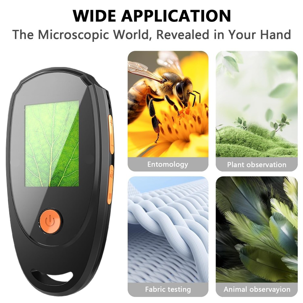 Portable Handheld Digital Microscope with 2.0 Inch IPS Color Display Screen NEW