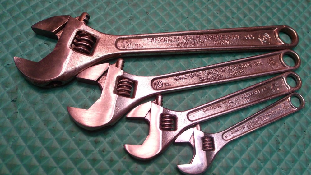 4 PCS. "DIAMALLOY" U.S.A. ADJUSTABLE END WRENCHES