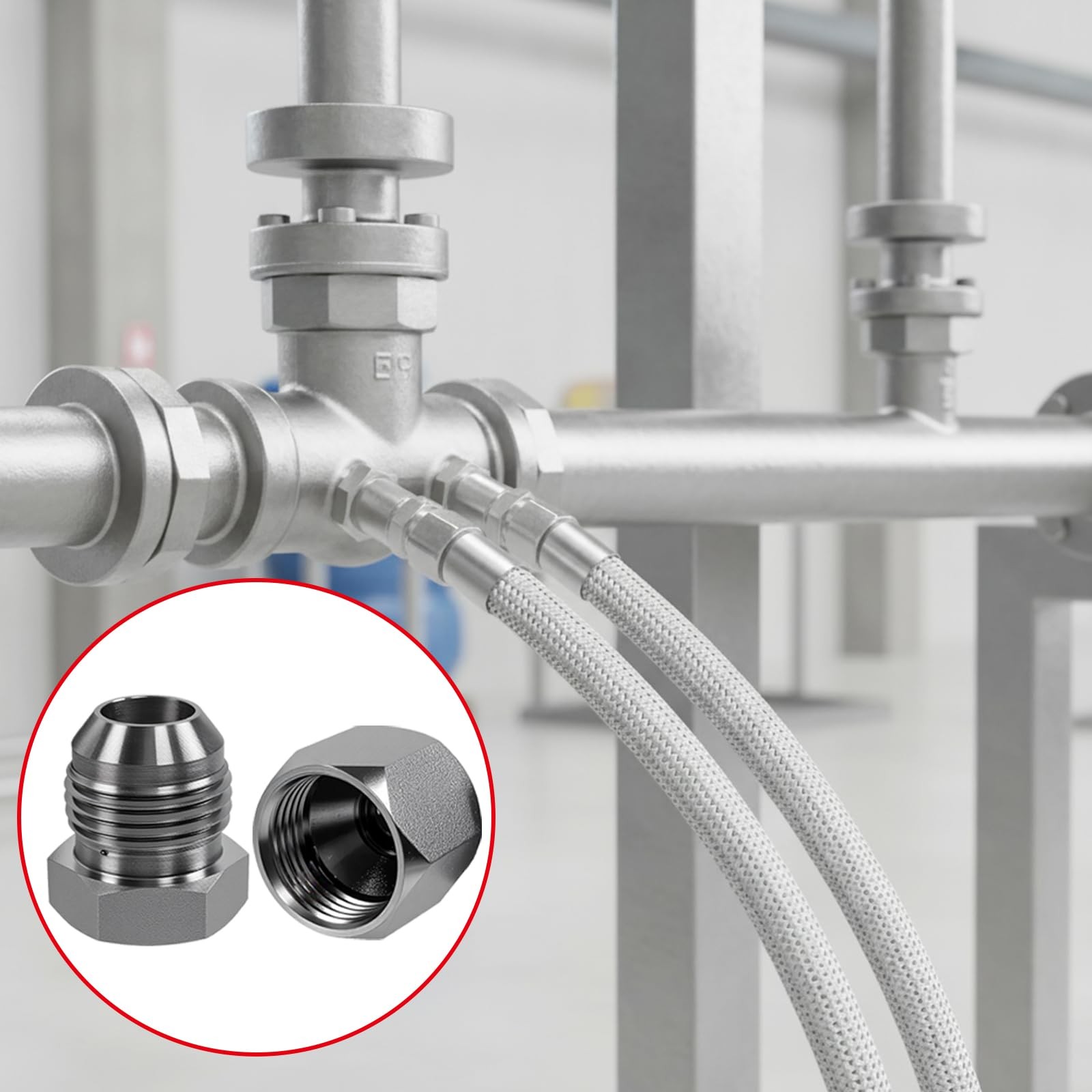 72PCS JIC Cap and Plug Set, 37 Degree Flare 4, 6, 8, 10, 12, 16, silver