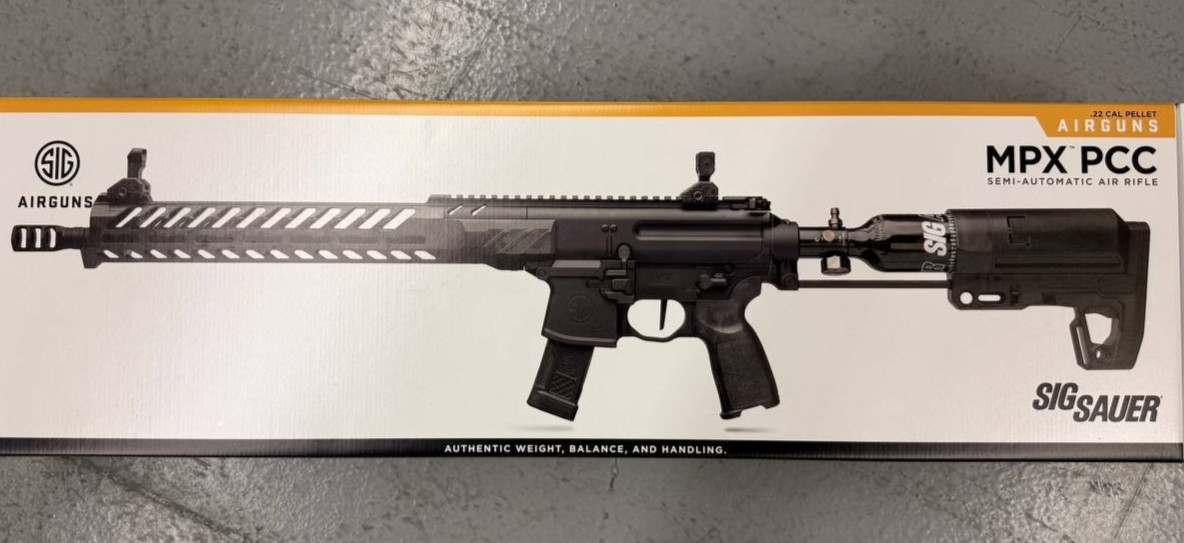 Sig Sauer MPX PCC Air Rifle .22Caliber PCP Semi-Auto 700 FPS AIR-MPXPCC-22-PCP