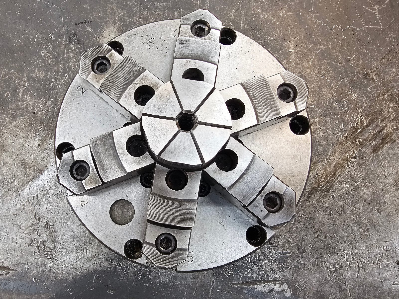 Pratt Burnerd Atlas Easy Set 8" 6-Jaw Lathe Chuck EZ86 2-Piece Jaws Flat Back