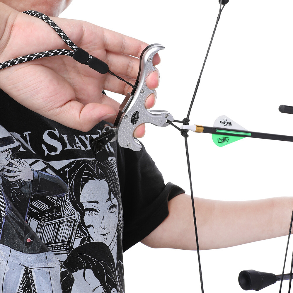 Compound Bow Release Aid Thumb Trigger Adjustable Compound Bow Hunting Target