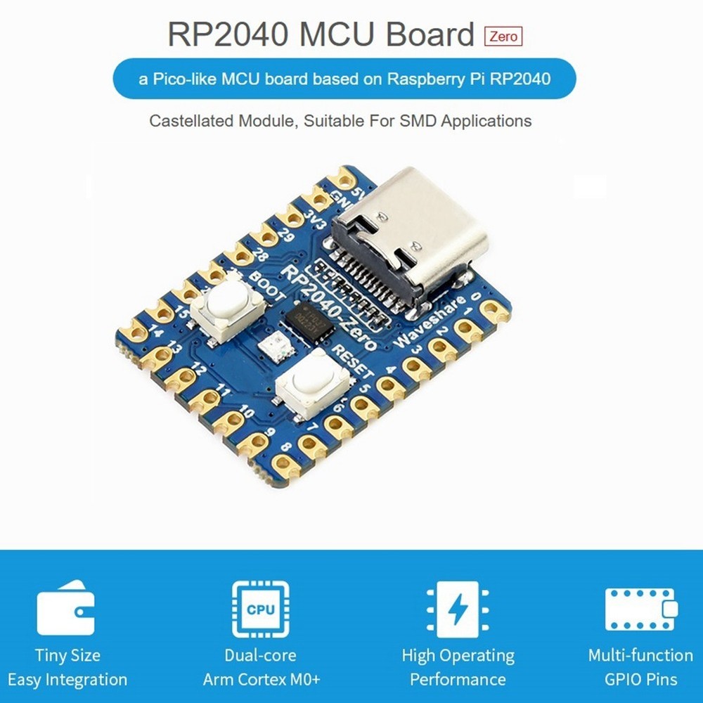 RP2040-Zero Microcontroller Development Board for RP2040 Dual Core 1722