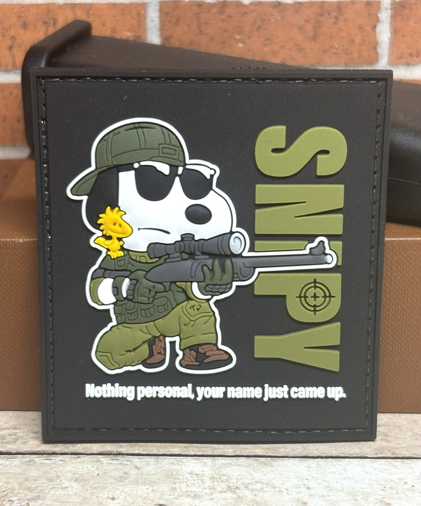 Sniper PVC Patch - Morale Sniper Rifle Patch - Hook Gun Snoopy Tactical Patch