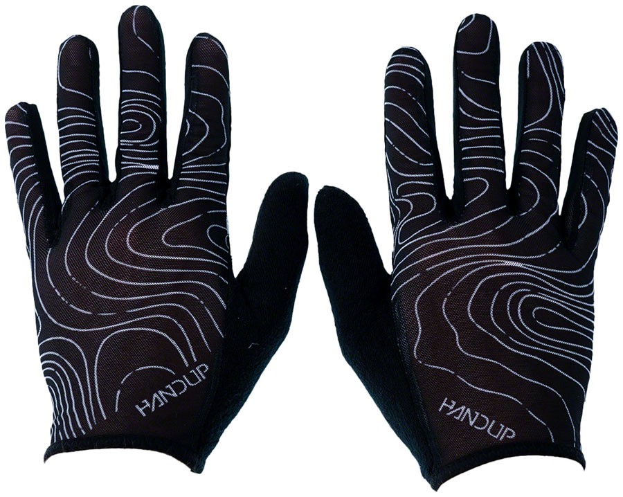 Handup Vented Gloves - Topo Map Black, Small