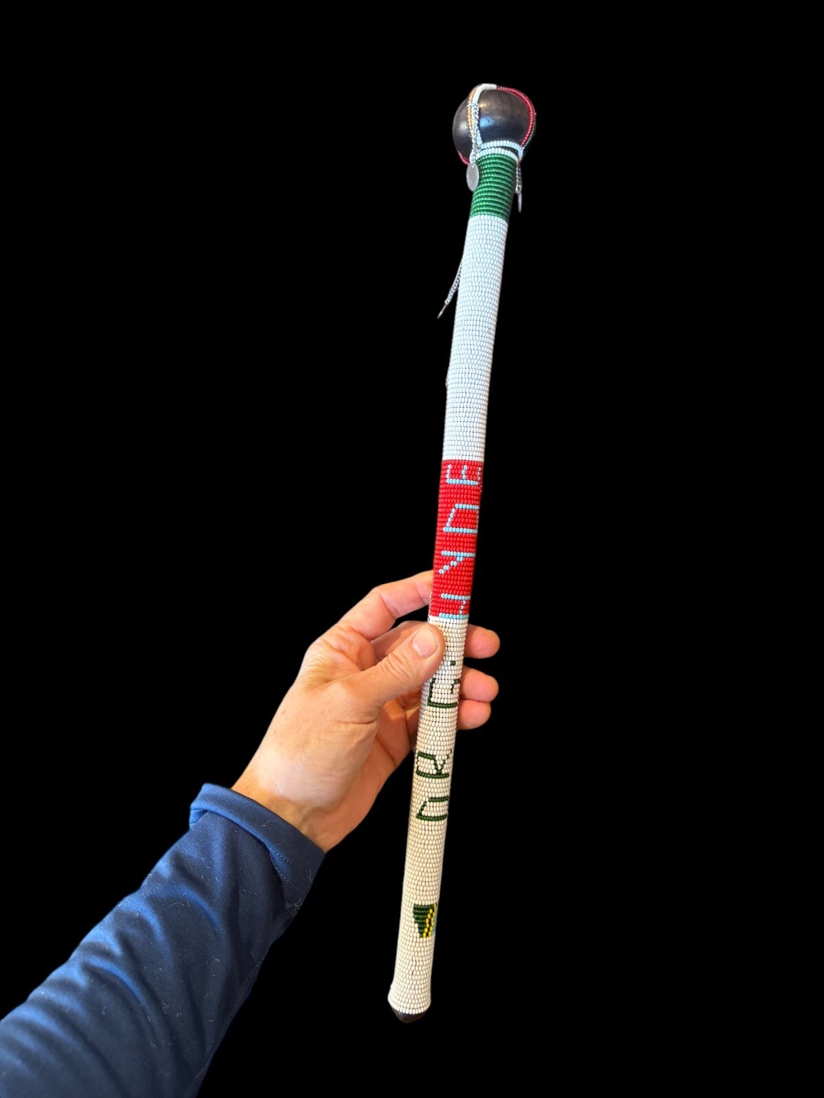 Handmade Decorative African Art Beaded Maasai Rungu Club Baton Masai Shillelagh