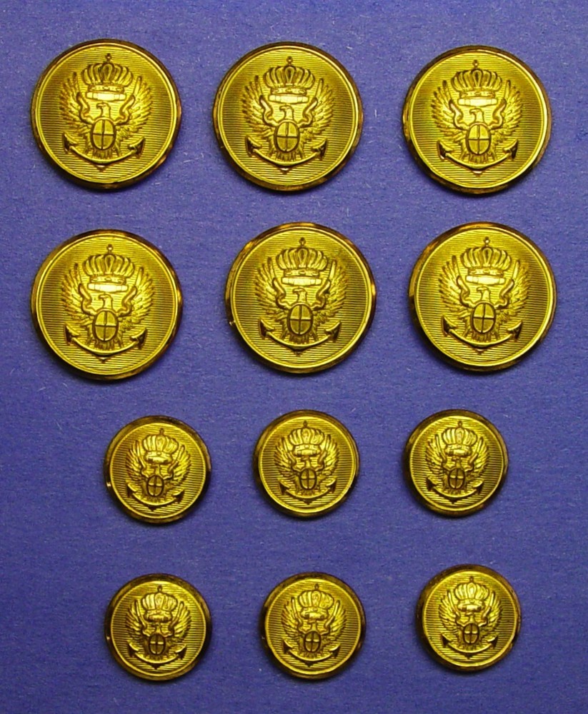 STANLEY BLACKER REPLACEMENT BUTTONS 12 TWO-PART GOLD TONE BUTTONS FAIR USED COND