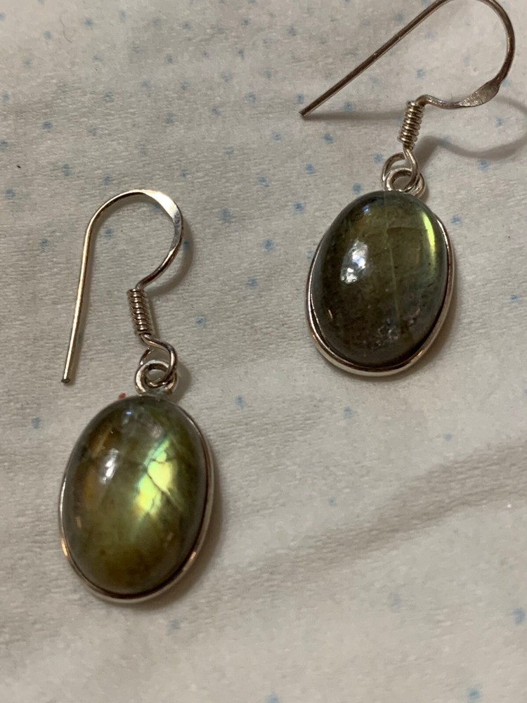 Labradorite 925 Hook Sterling Earrings E-273