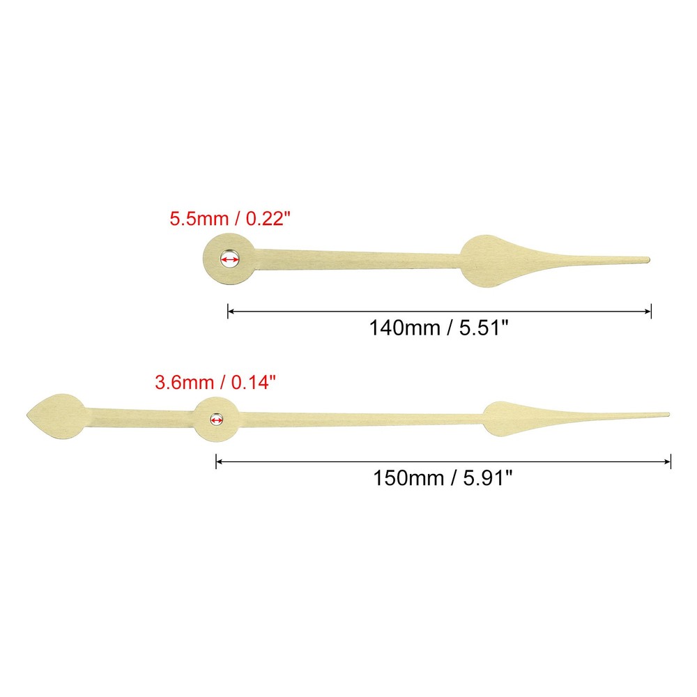 6 Set Replacement Clock Hands Kit Mechanism Movement Wall Gold