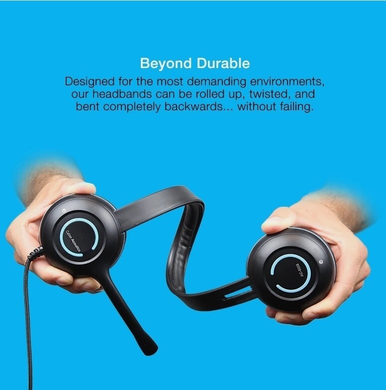 Cyber Acoustics TuffCord Headset with Inline Volume Control & Braided Cable Mic