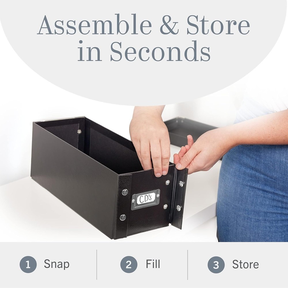 Organize Effortlessly with 2-Pack Stylish CD Storage Boxes - Stores 52 Discs