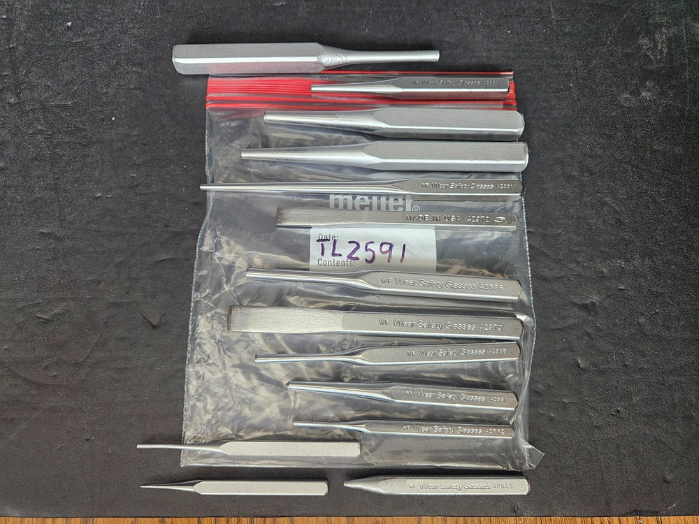 CRAFTSMAN 14 PC SILVER PUNCH & CHISEL SET USA (TL2591)