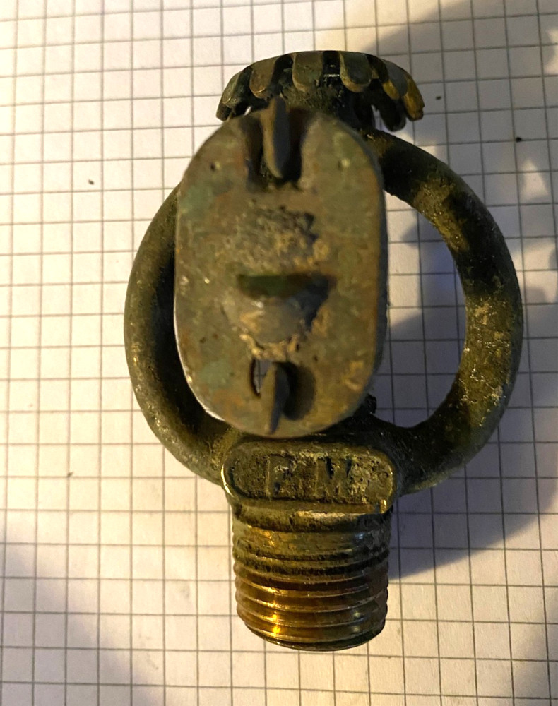 Two 1921 KME Fire Sprinkler Upright Heads Uncleaned Used