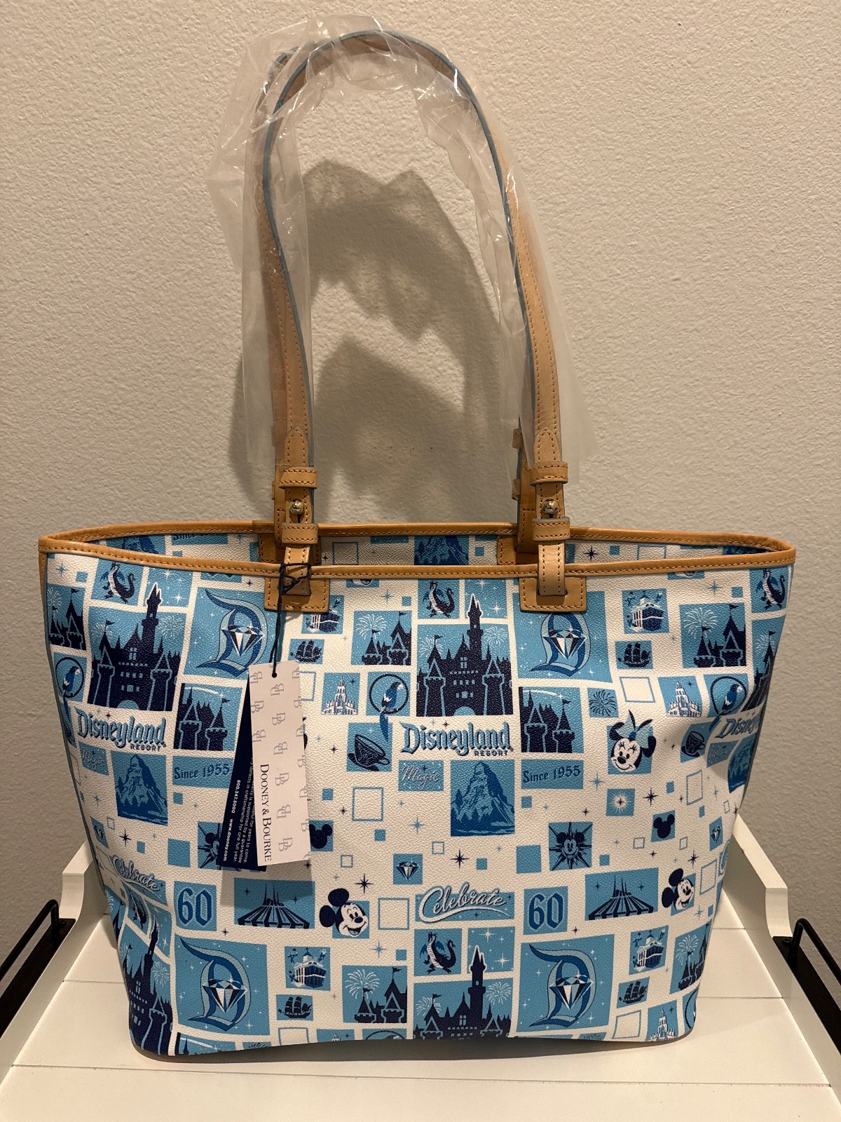 NWT! Disney Parks Dooney & Bourke Disneyland 60th Anniversary Large Tote Bag