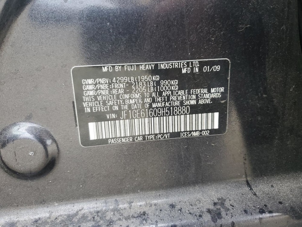 IMPREZA 2009 Glove Box 4856198