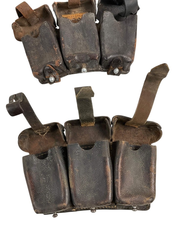 WW2 German K98 Leather Ammo Pouches Dated 1943