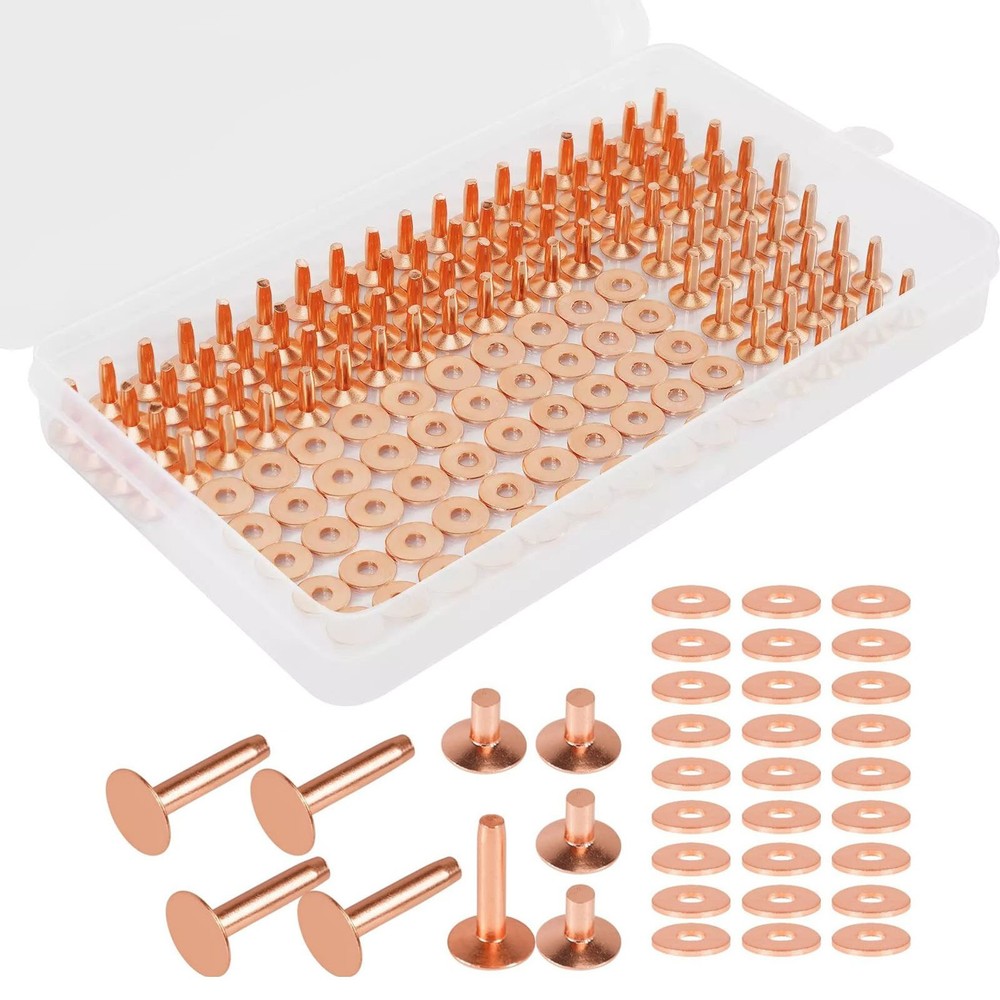77x For Leather Craft Product Copper Rivets&Burrs No Pattern Concise Style