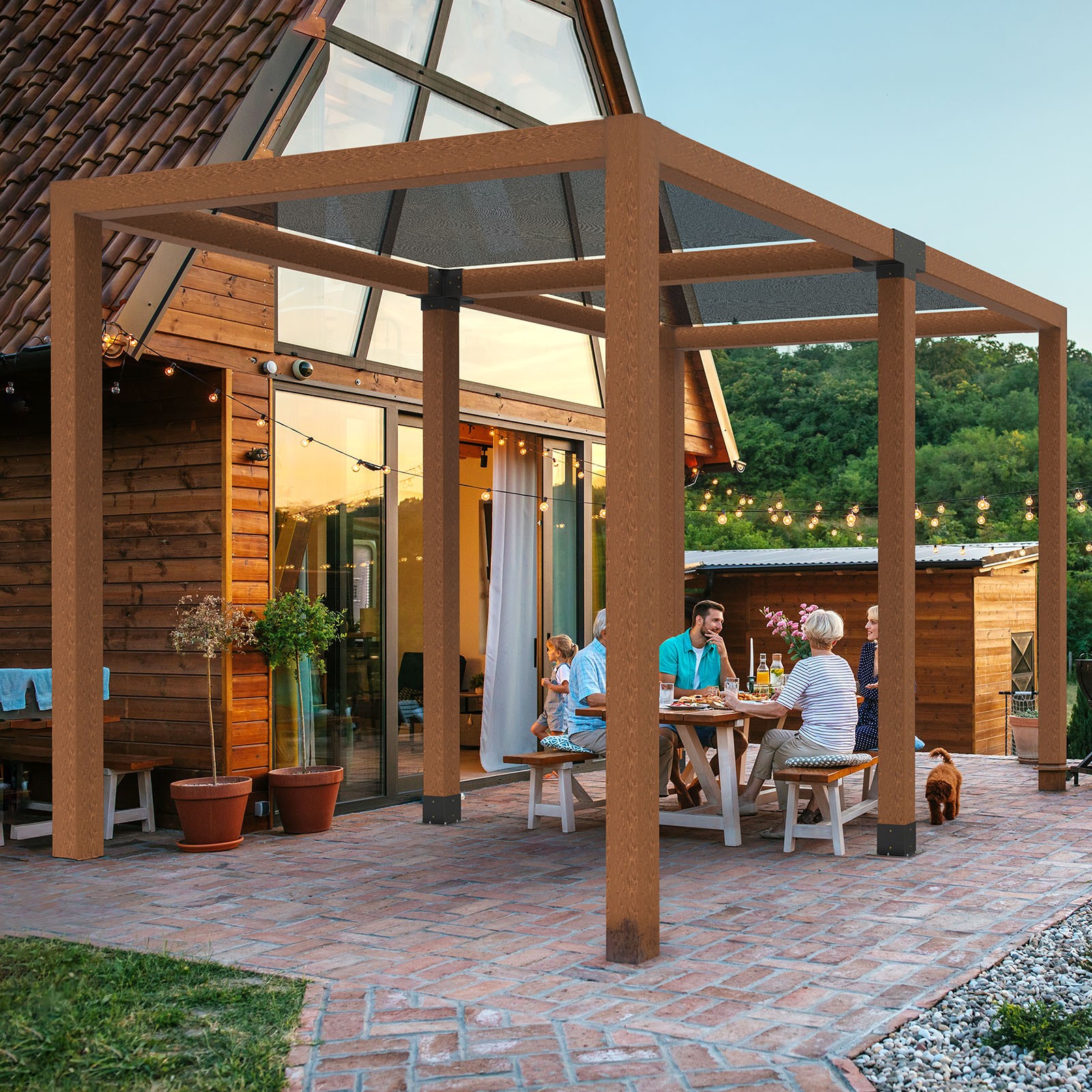 VEVOR 6x6" Pergola Bracket Kit Inner 5.5x5.5 4-Way Woodworks DIY Post 2 pcs