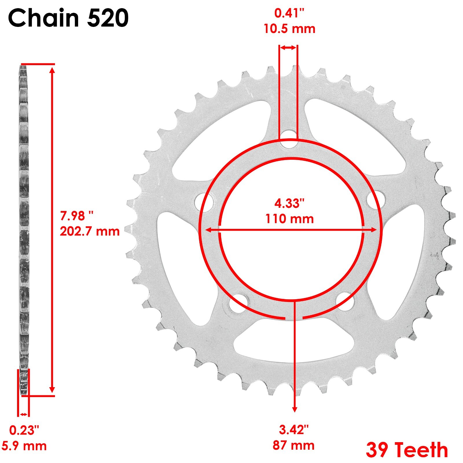 Drive Chain & Sprockets Kit for Suzuki GS500E 1989-2000