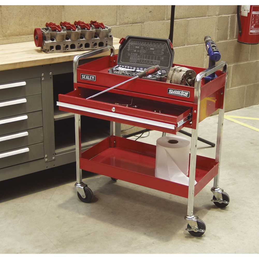 Sealey Trolley 2-Level Heavy-Duty with Lockable Drawer Superline Pro
