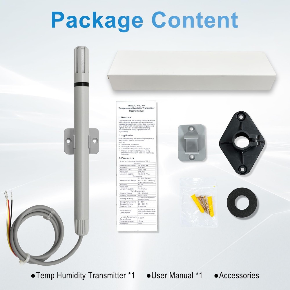 Tzone Temperature and Humidity Sensor 4-20 mA Temp Transmitter,...