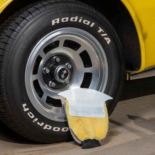 Extra Large Microfiber Auto Tire Scrubbing Mitt with Detachable Plastic Spray
