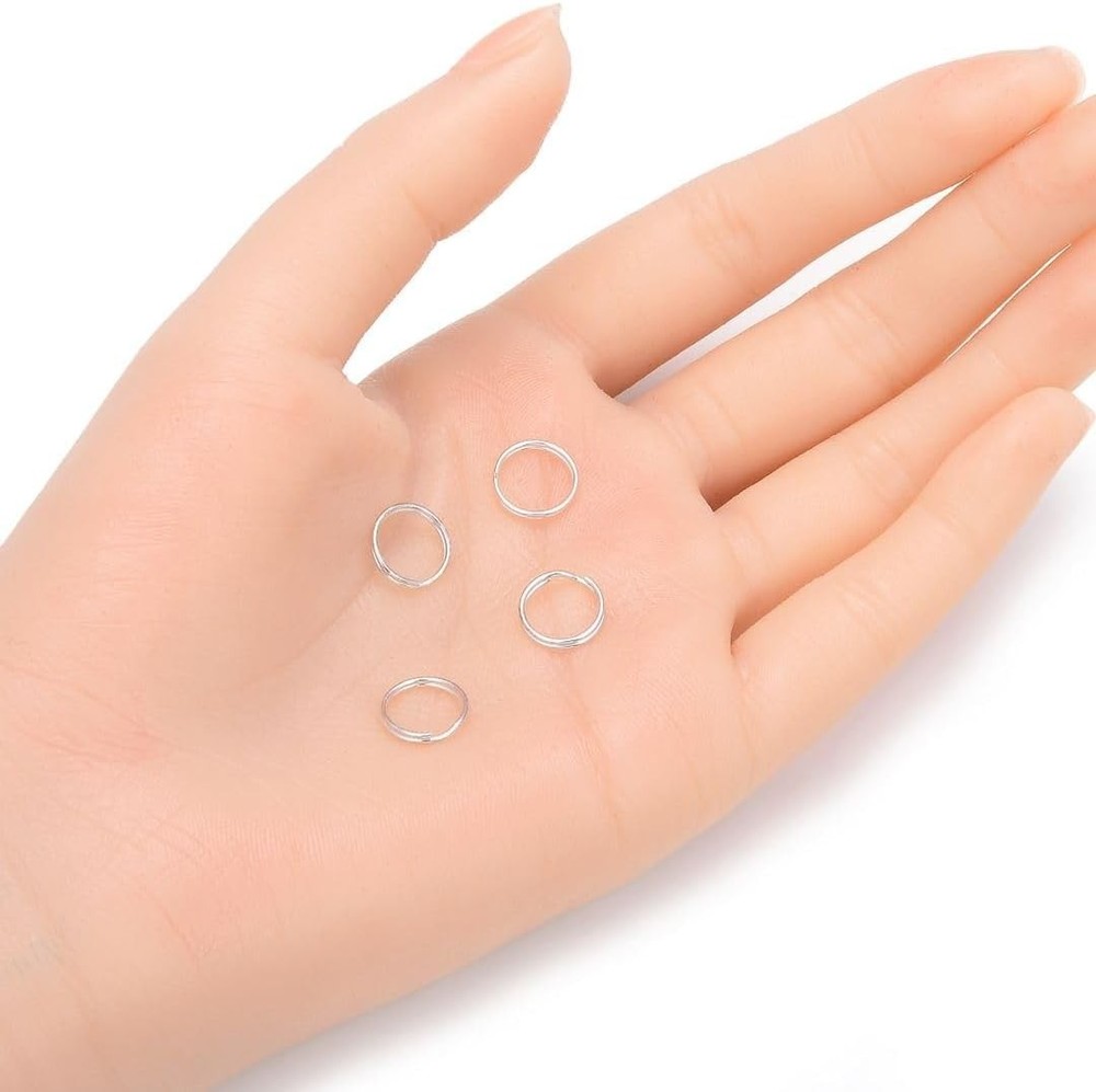 20pcs Authentic 925 Sterling Silver 10mm Split Jump Ring Round Open Connector...