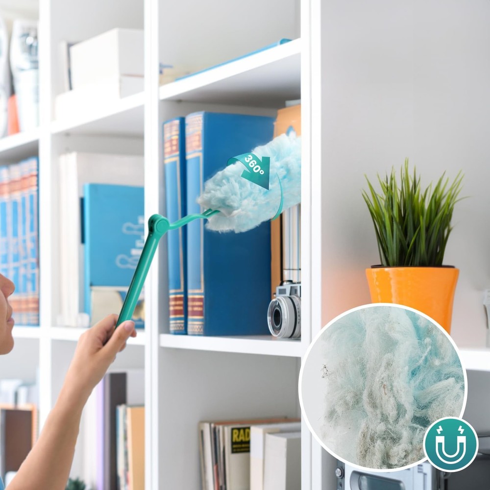 360° Heavy Duty Duster Kit with Extension Handle and 30 Count Static Duster