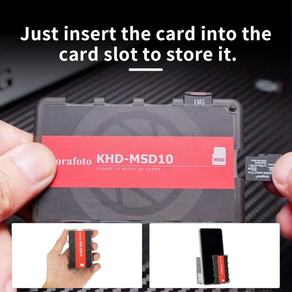 Elegant 10-Slot MicroSD Memory Card Keeper - Compact & Lightweight Case