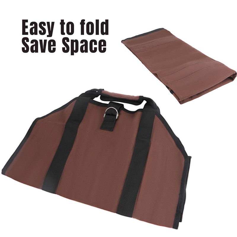 Waterproof Firewood Log Carrier Bag Camping Canvas Bag for Outdoor Carrying Wood