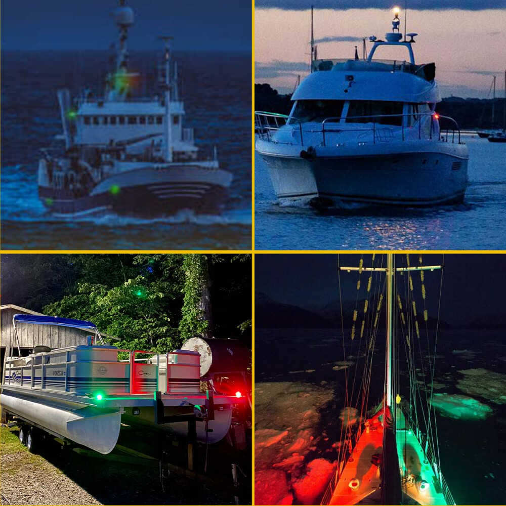 Boat Navigation Lights Red Green LED Marine Navigation Light Boat Bow Light EOA