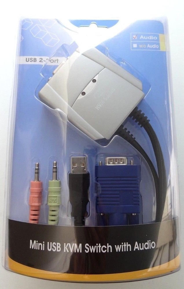 Mini USB 2-Port KVM Switch with Audio 0606KC-0014