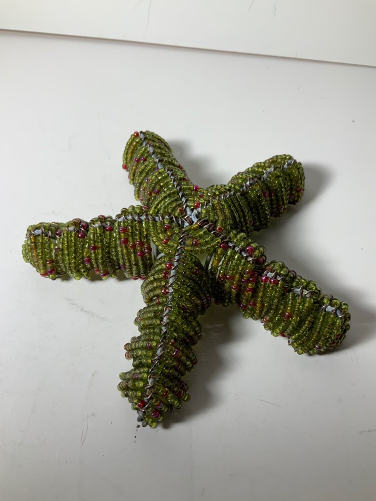 Grass Roots Beadwork Beaded Green Starfish 5 in.