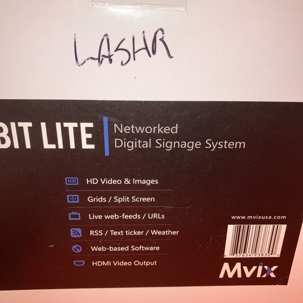 Mvix Xhibit Lite XL-470-019 Networked Digital Signage System UNTESTED