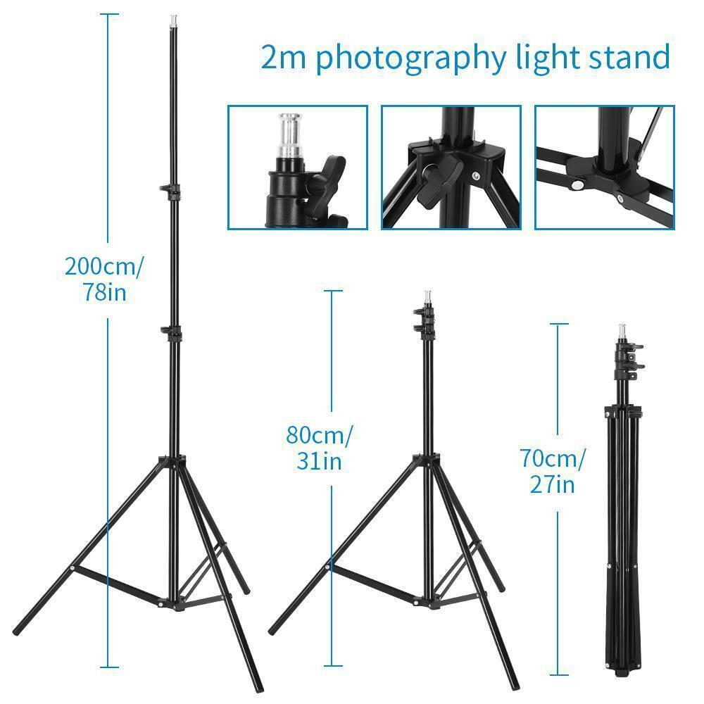 Photography 2x Light Bulb Softbox Light Kit Photo Studio Continuous Lighting Kit