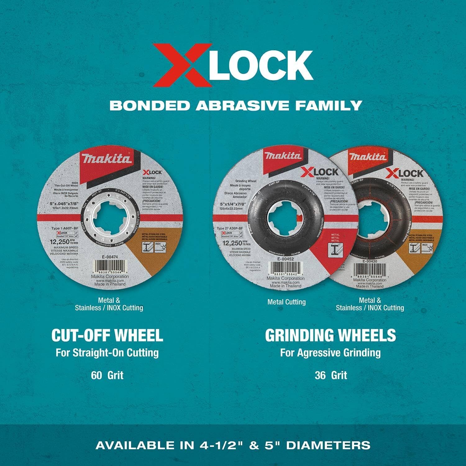 4.5" x .045" X-Lock Cut-Off Wheel 60 Grit – Thin Metal & Steel Cutting Disc