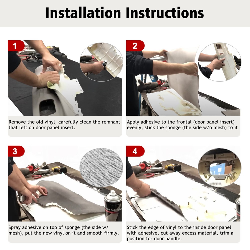 Insert Front Door Panel Cover Leather Replacement Honda Pilot 2009-2015 Black