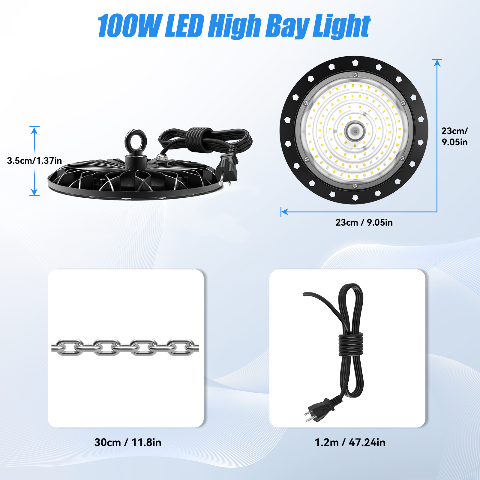 UFO LED High Bay Light 100W 200W 300W Warehouse Factory Garage Shop Light USA