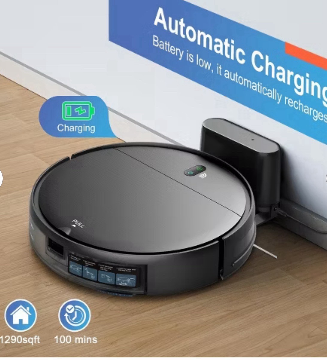 MAMNV BR151 Robot Vacuum and Mop, with APP/Remote, Black