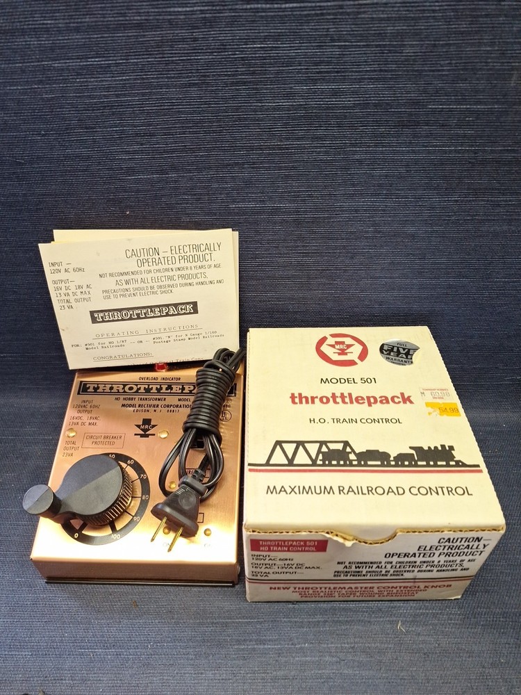 MRC Model 501 HO Train Throttle Pack – Complete HO Train Controller New NOS