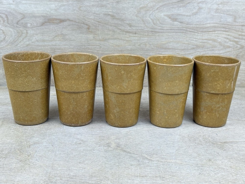 Lot 5 Vintage 1960s US Army Mess Hall Cups Melmac Melamine Stackable Durable