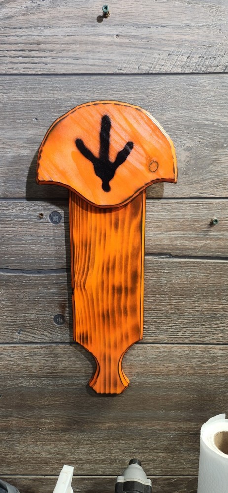 Turkey Fan Plaque Box Call Handle Orange Charred
