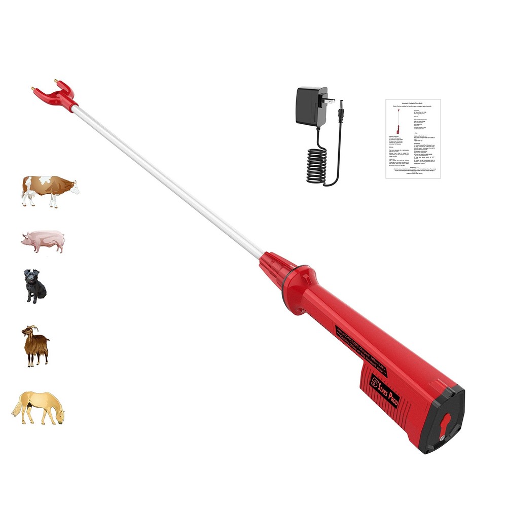 Rechargeable Electric Cattle Prod 44" Waterproof Stick
